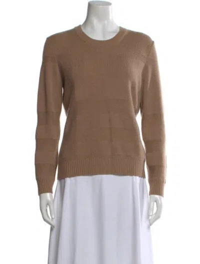 Pre-owned Burberry Wool Scoop Neck Sweater In Neutral