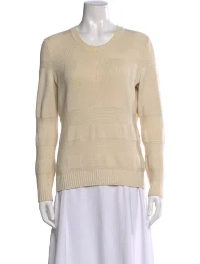 Pre-owned Burberry Wool Scoop Neck Sweater In Neutral