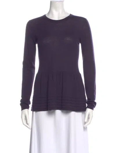 Pre-owned Burberry Wool Scoop Neck Sweater In Purple