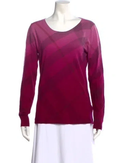Pre-owned Burberry Wool Scoop Neck Sweater In Purple