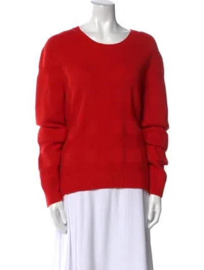 Pre-owned Burberry Wool Scoop Neck Sweater In Red