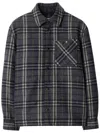 Burberry Navy Check Wool Overshirt In Gray