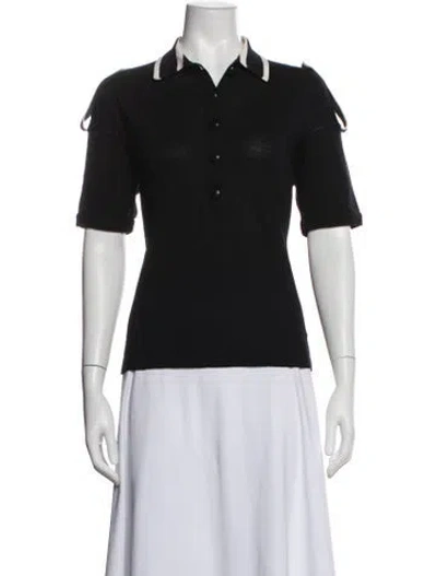 Pre-owned Burberry Wool Short Sleeve Polo In Black