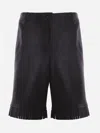 BURBERRY BURBERRY WOOL SHORTS WITH FRAYED EDGES