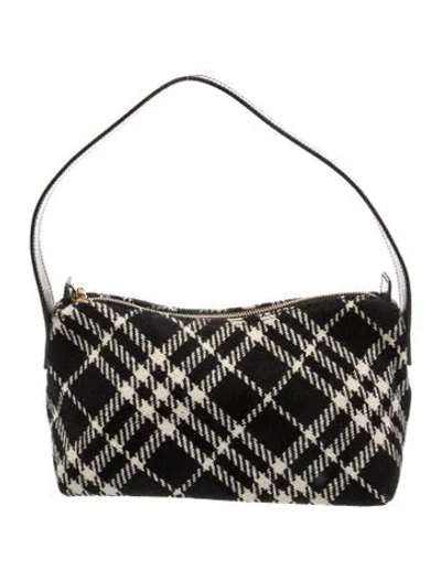 Pre-owned Burberry Wool Shoulder Bag In Black