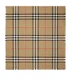 Burberry Lightweight Check Pattern Scarf With Fringed Edges In Brown