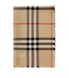 BURBERRY WOOL-SILK REVERSIBLE CHECK SCARF
