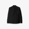 Burberry Wool Silk Tailored Jacket In Black