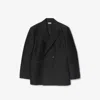 Burberry Wool Silk Tailored Jacket In Black