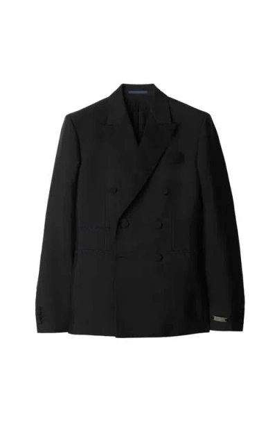 Burberry Wool-blend Blazer In Navy