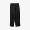 Burberry Suit Pants In Navy Blue Wool. Straight-leg Cut. Zippered Closure And Belt Clip. In Black