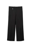 Burberry Wool And Trouser With Frontal Pinces In Black