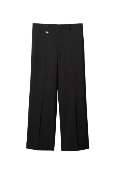 Burberry Suit Pants In Navy Blue Wool. Straight-leg Cut. Zippered Closure And Belt Clip.