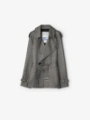 Burberry Wool Silk Trench Jacket In Black/white