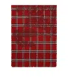 Burberry Wide Ekd Check Wool Silk Scarf In Red