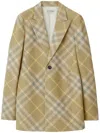Burberry Checked Tailored Single-breasted Blazer In Beige