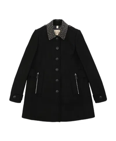 Burberry Wool Single-breasted Coat In Black