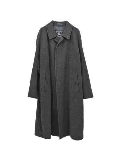 Pre-owned Burberry Wool Single-breasted Coat In Grey