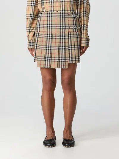 Burberry Check Wool Mini Kilt In Animal Print
