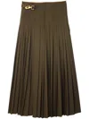 Burberry Wool Mohair Maxi Kilt In Brown