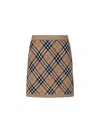 Burberry Classic Check Patterned Wool-blend Skirt In Brown
