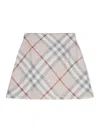 Burberry Check-pattern Wool Skirt In Nude