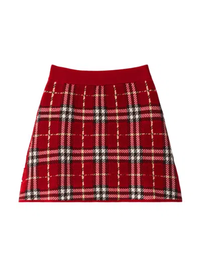 Burberry Kids' Wool Skirt In Red