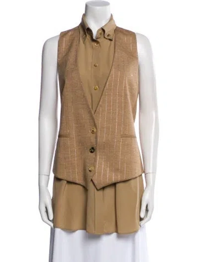 Pre-owned Burberry Wool Sleeveless Tunic In Neutral