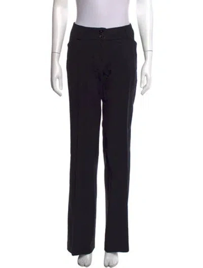 Pre-owned Burberry Wool Straight Leg Pants In Black