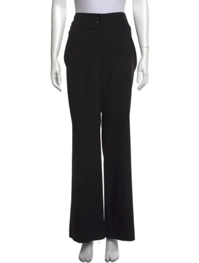 Pre-owned Burberry Wool Straight Leg Pants In Black