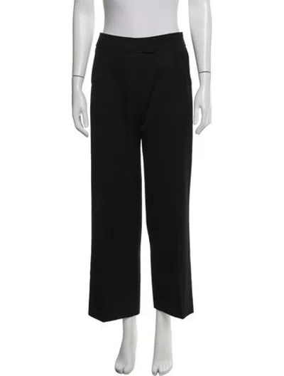 Pre-owned Burberry Wool Straight Leg Pants In Black