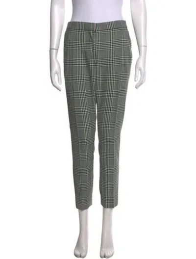 Pre-owned Burberry Wool Straight Leg Pants In Black/white