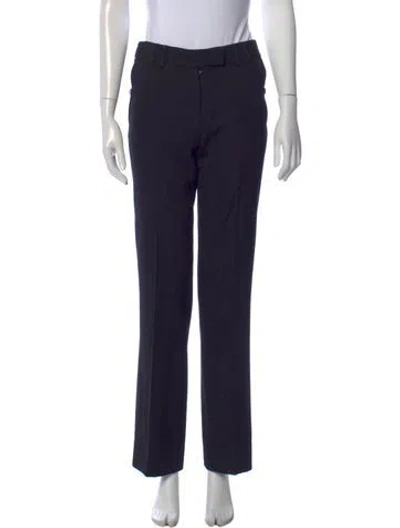 Pre-owned Burberry Wool Straight Leg Pants In Blue