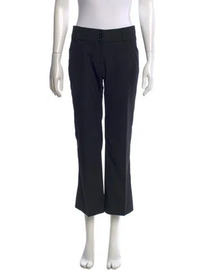 Pre-owned Burberry Wool Straight Leg Pants In Blue