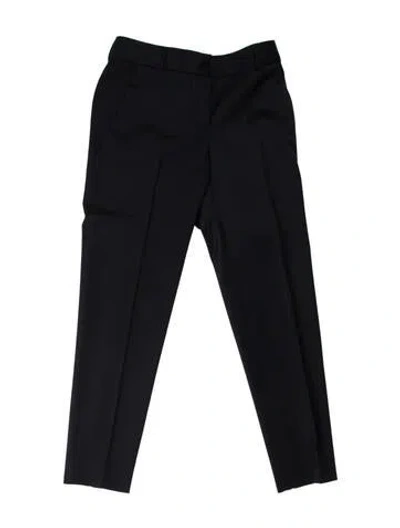 Pre-owned Burberry Wool Straight Leg Pants In Blue
