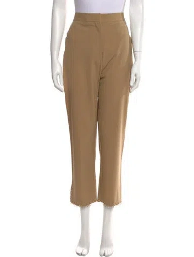 Pre-owned Burberry Wool Straight Leg Pants In Brown