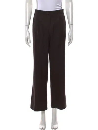 Pre-owned Burberry Wool Straight Leg Pants In Brown