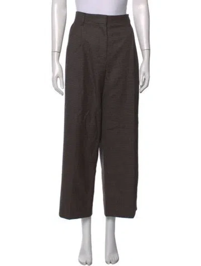 Pre-owned Burberry Wool Straight Leg Pants In Brown
