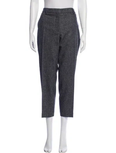 Pre-owned Burberry Wool Straight Leg Pants In Gray