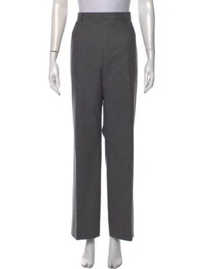 Pre-owned Burberry Wool Straight Leg Pants In Gray