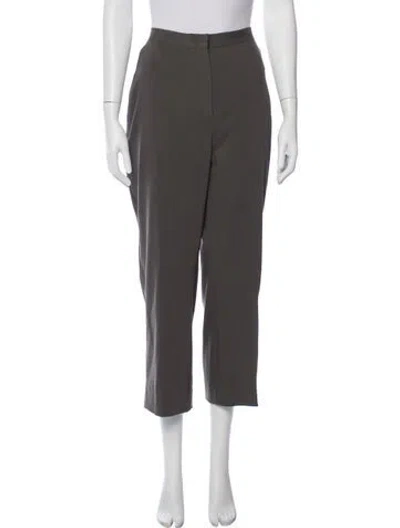 Pre-owned Burberry Wool Straight Leg Pants In Gray