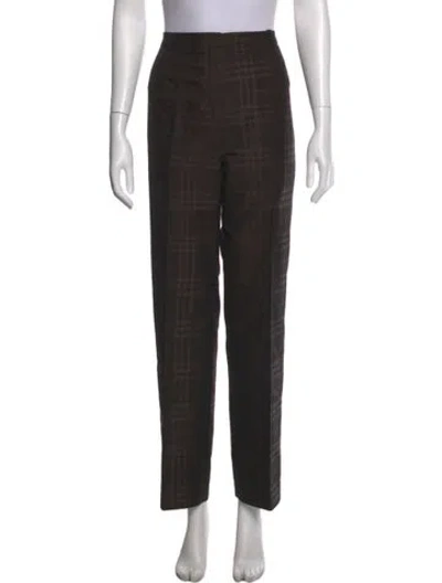 Pre-owned Burberry Wool Straight Leg Pants In Green
