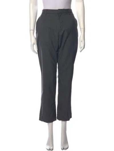 Pre-owned Burberry Wool Straight Leg Pants In Green