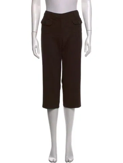 Pre-owned Burberry Wool Straight Leg Pants In Green