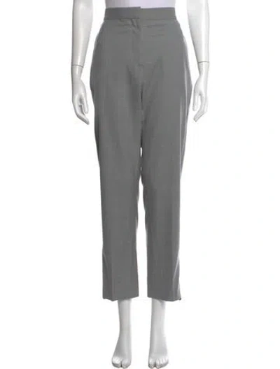 Pre-owned Burberry Wool Straight Leg Pants In Grey