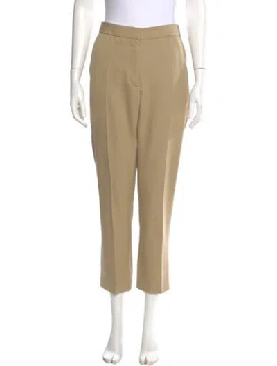 Pre-owned Burberry Wool Straight Leg Pants In Neutral