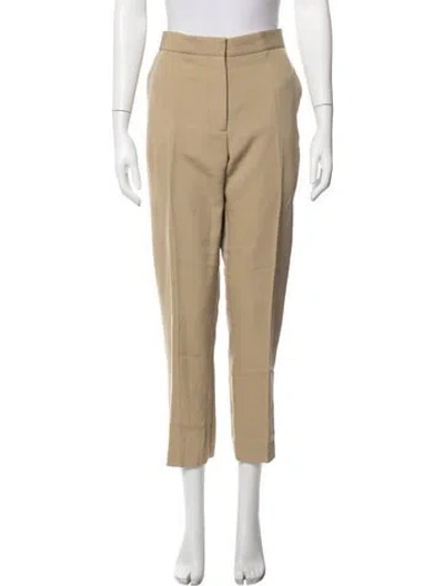 Pre-owned Burberry Wool Straight Leg Pants In Neutrals