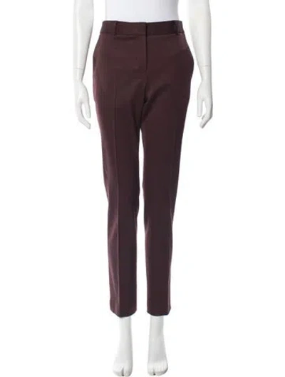 Pre-owned Burberry Wool Straight Leg Pants In Purple