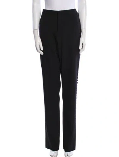 Pre-owned Burberry Wool Straight Leg Pants W/ Tags In Black
