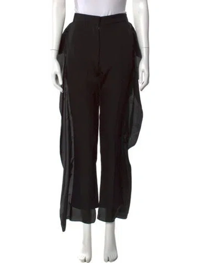 Pre-owned Burberry Wool Straight Leg Pants W/ Tags In Black